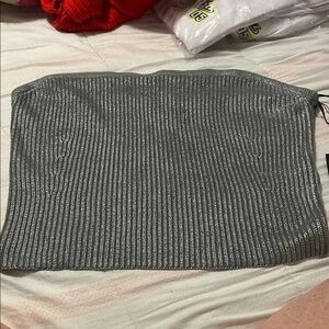 Forever 21 Gray Knit Tube Top Sweater